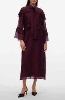 VERO MODA Jenna Ruffle Detail Long Sleeve Dress