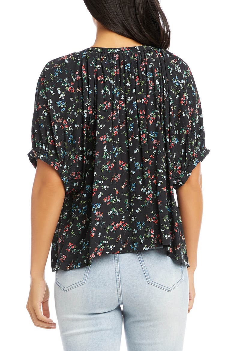Print Short Sleeve Peasant Top, Alternate, color, PRINT