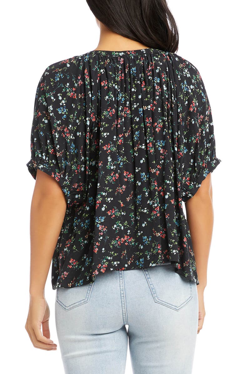 Karen Kane Print Short Sleeve Peasant Top, Alternate, color,