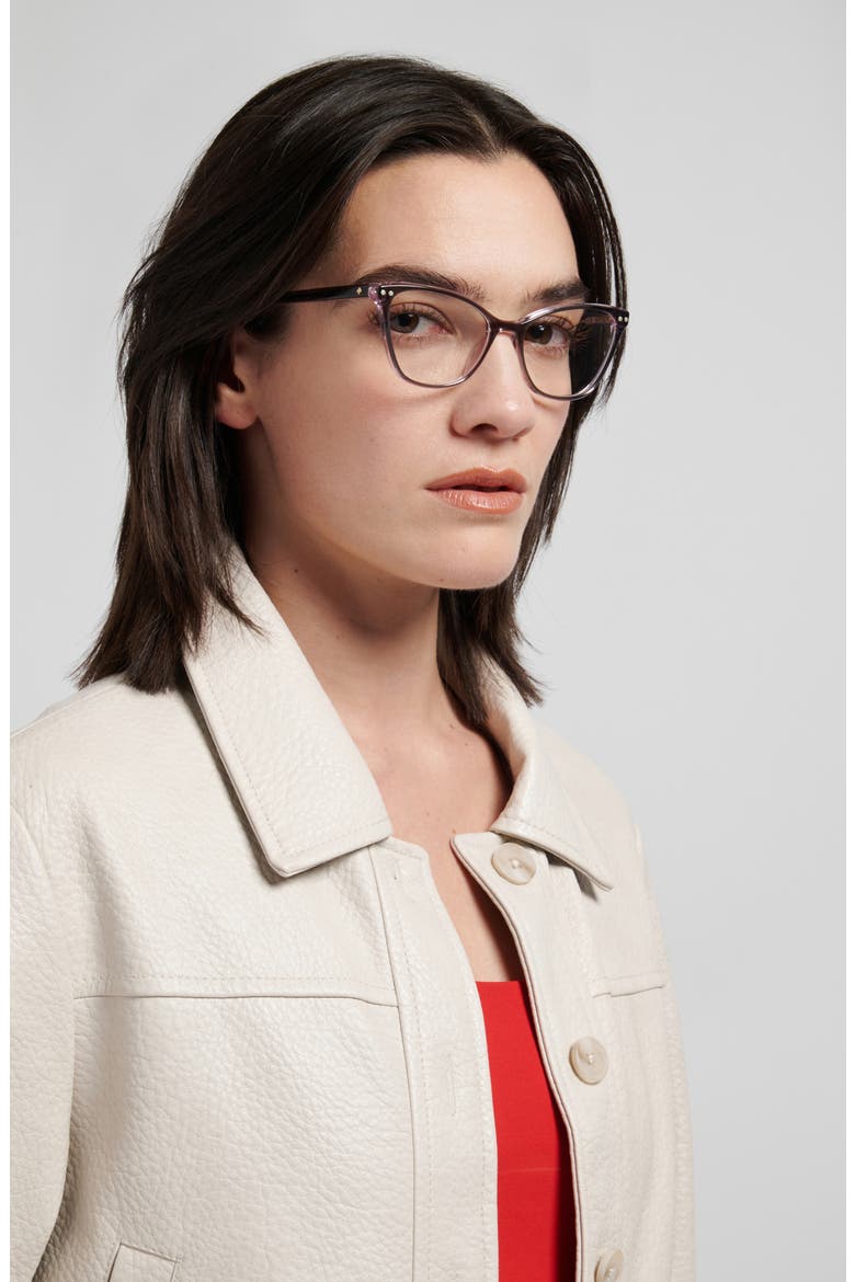 elora 50mm cat eye reading glasses, Alternate, color, CRYSTAL GREY