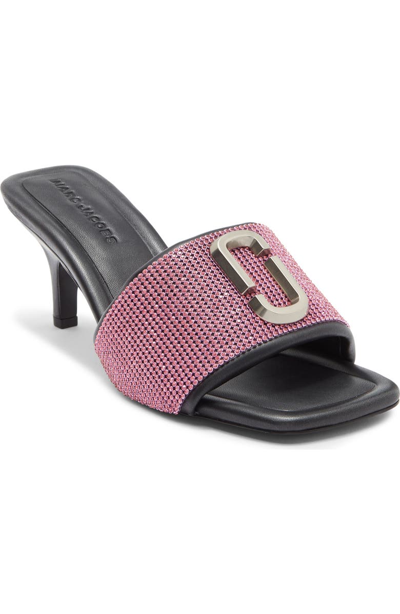 Marc Jacobs The 'J' Slide Sandal, Main, color, Black/ Petal Pink