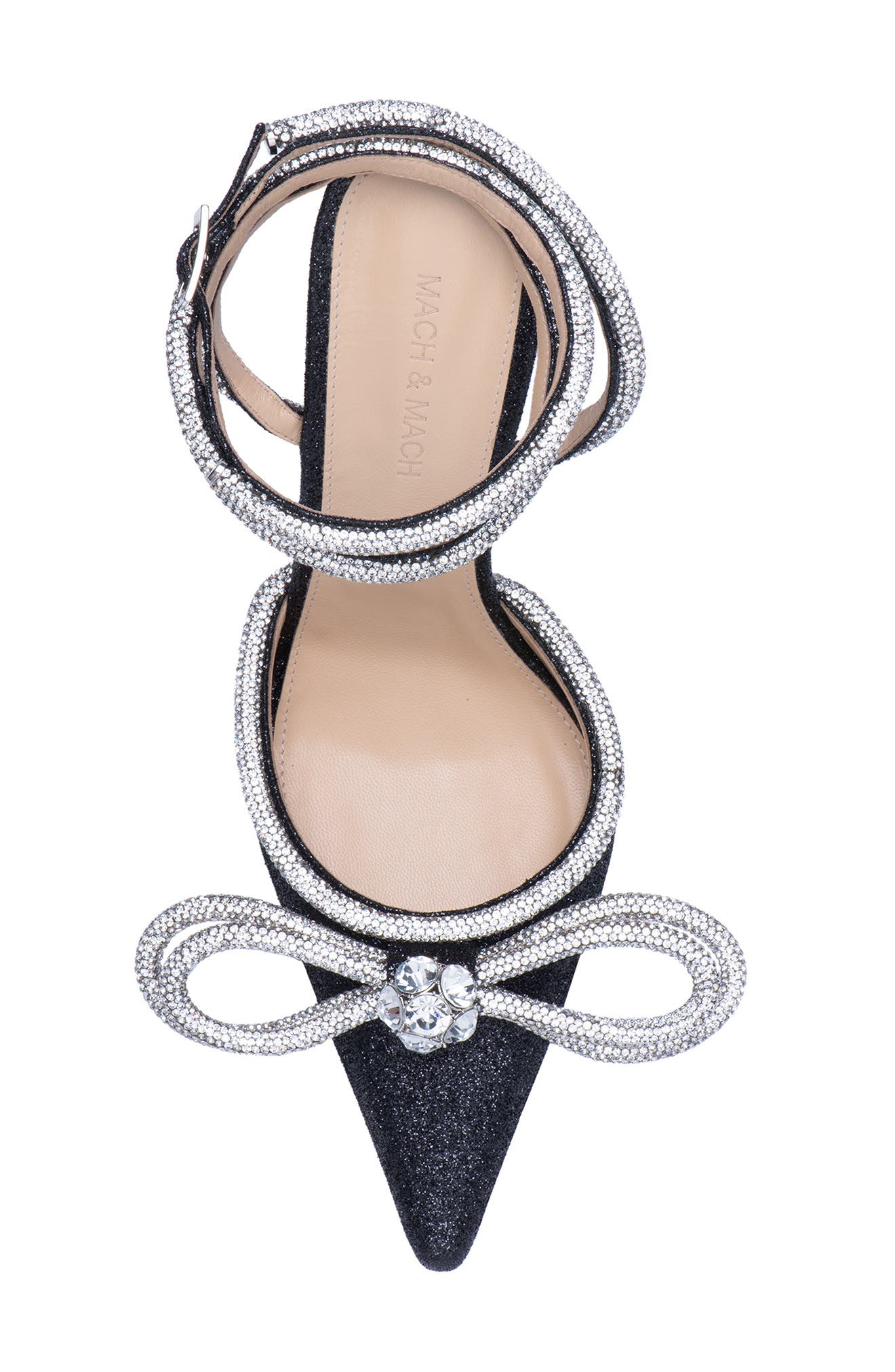 Mach & Mach Double Crystal Bow Pointed Toe Pump, Alternate, color, 