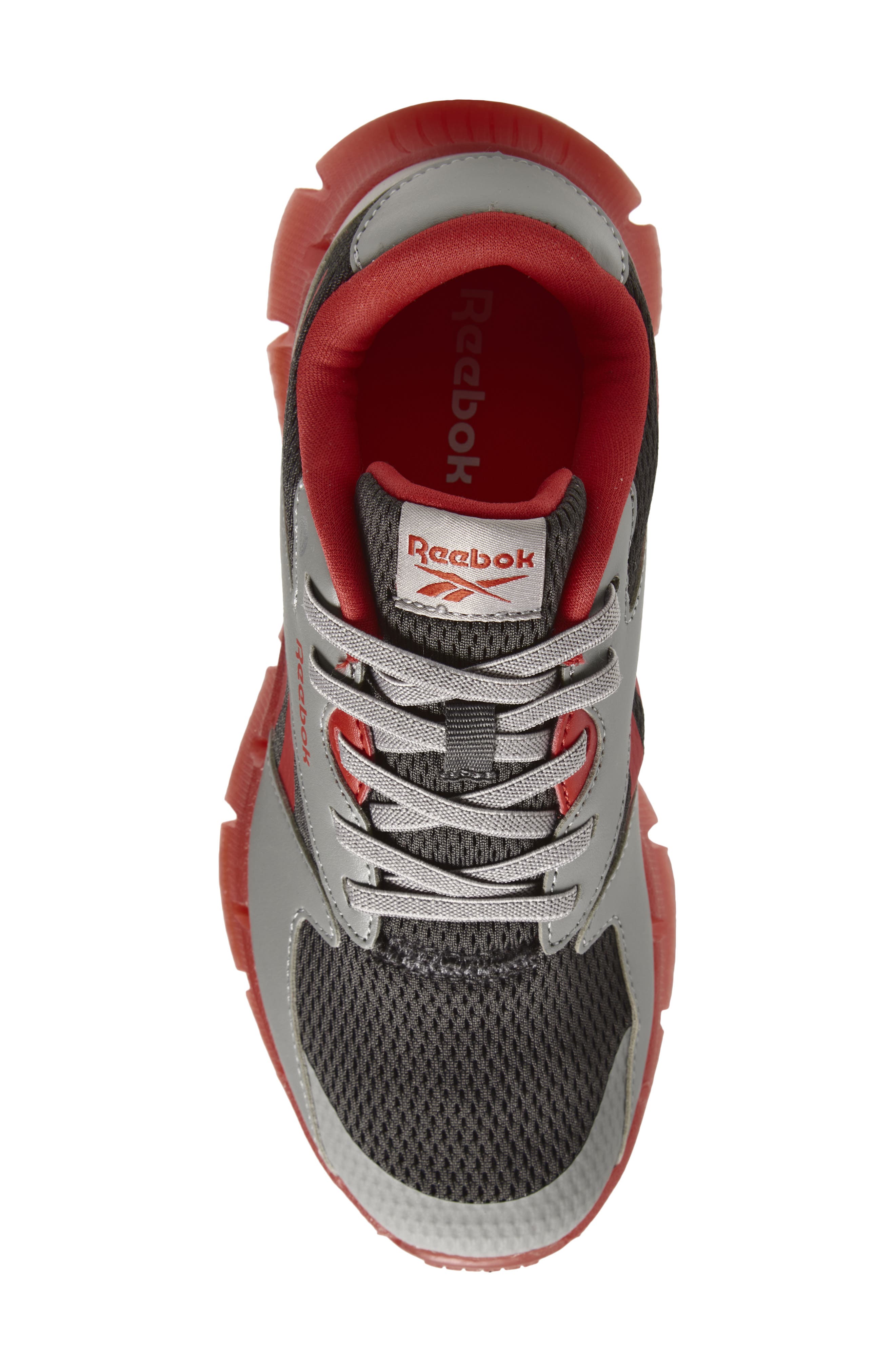 Reebok Kids' Zig 'N' Glow 2 Light-Up Sneaker, Alternate, color, Grey3/ Vectorred/ Grey5