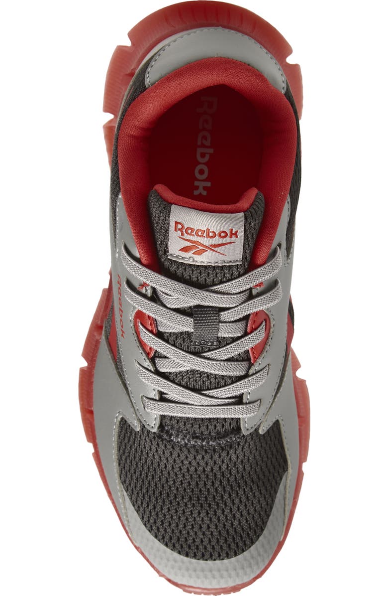 Reebok Kids' Zig 'N' Glow 2 Light-Up Sneaker, Alternate, color, Grey3/ Vectorred/ Grey5
