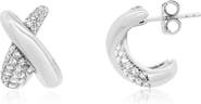 The Lovery Fine Jewelry Crossover CZ C-Hoop Earrings