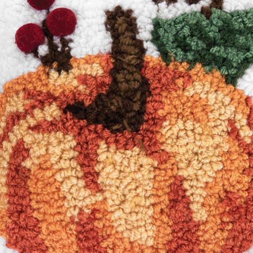 C & F Home C&f Home Pumpkin Hooked Small Petite Size Fall Pillow, 8" X 8" In Orange