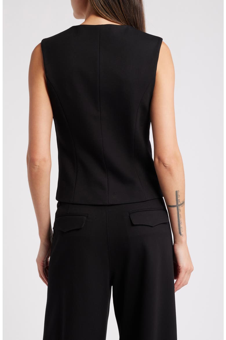 Irina Button-Up Vest, Alternate, color, BLACK