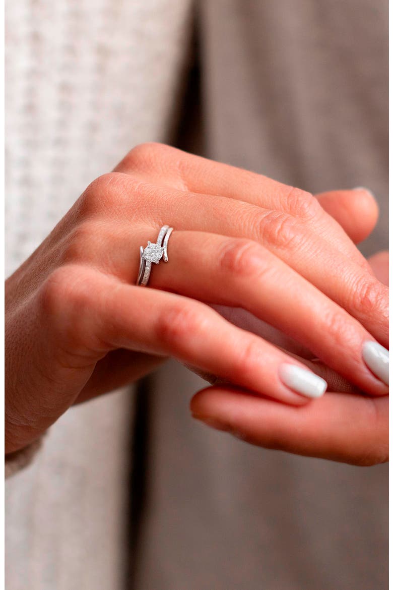 Diamond Floral Ring - 0.18ct., Alternate, color, WHITE GOLD
