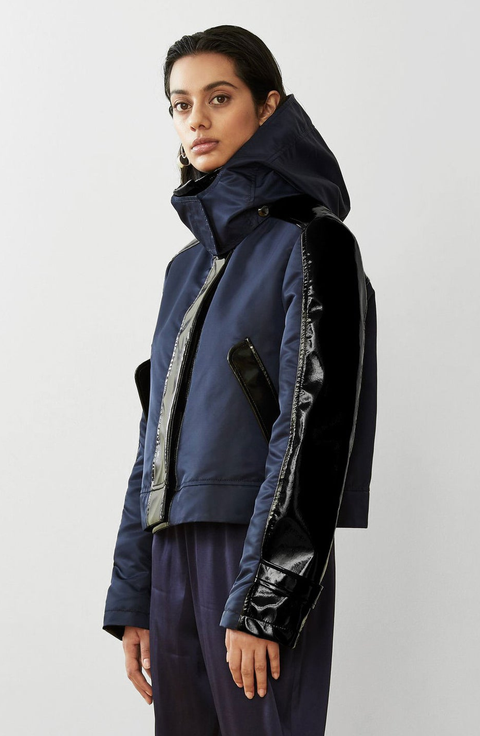 Water-Resistant Cropped Raincoat