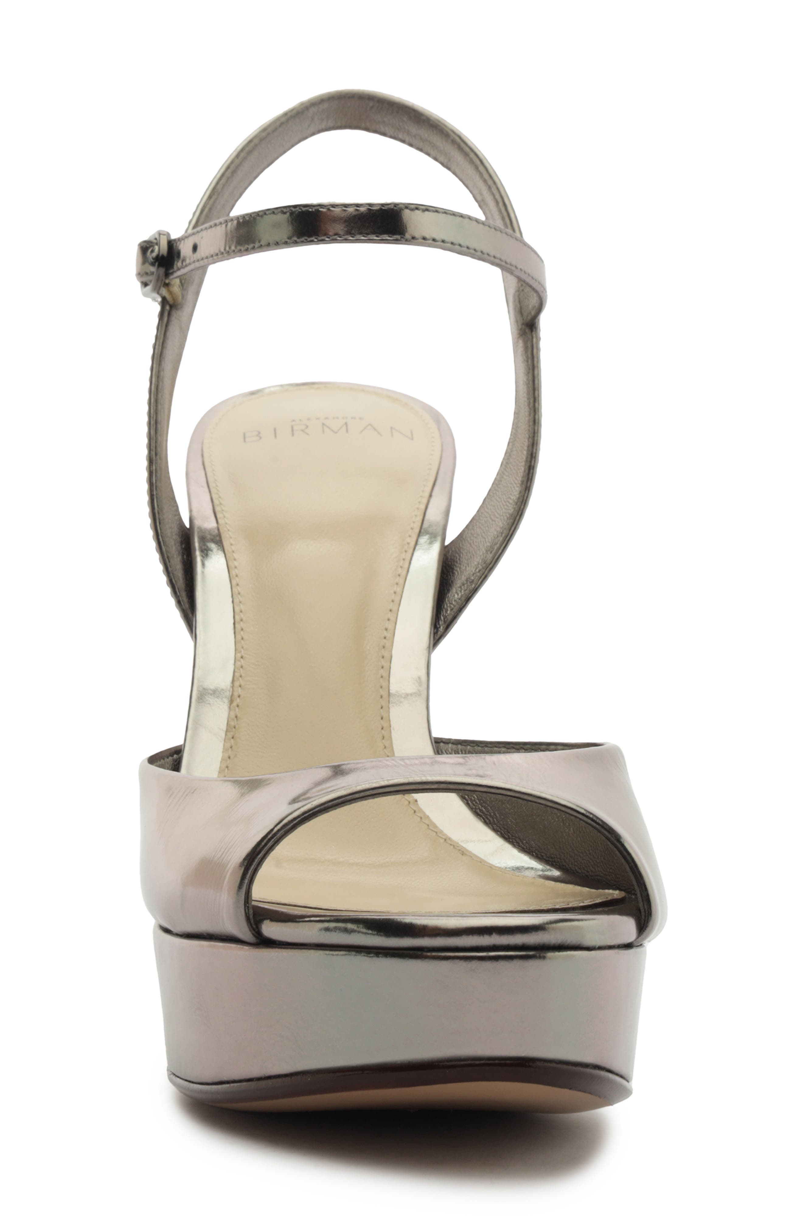 Amy Metallic Platform Sandal, Alternate, color, GRAFITE