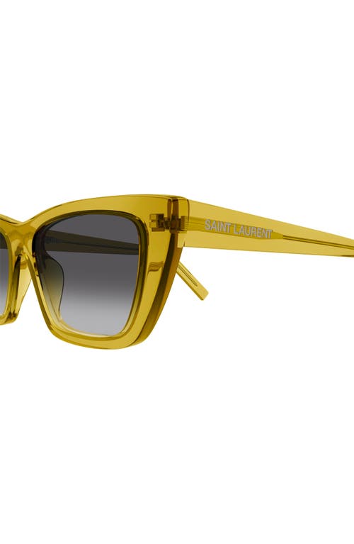 Saint Laurent 53mm Cat Eye Sunglasses In Yellow