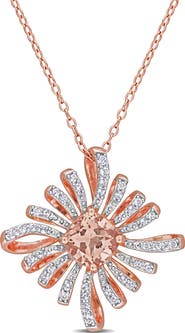 Julianna B. Morganite & White Topaz Floral Necklace