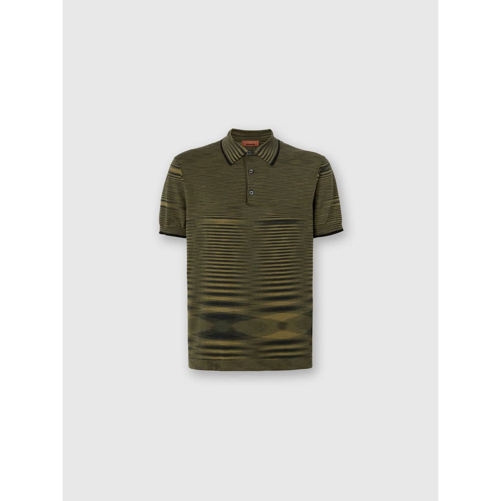 Missoni Cotton-blend Polo Shirt In Green