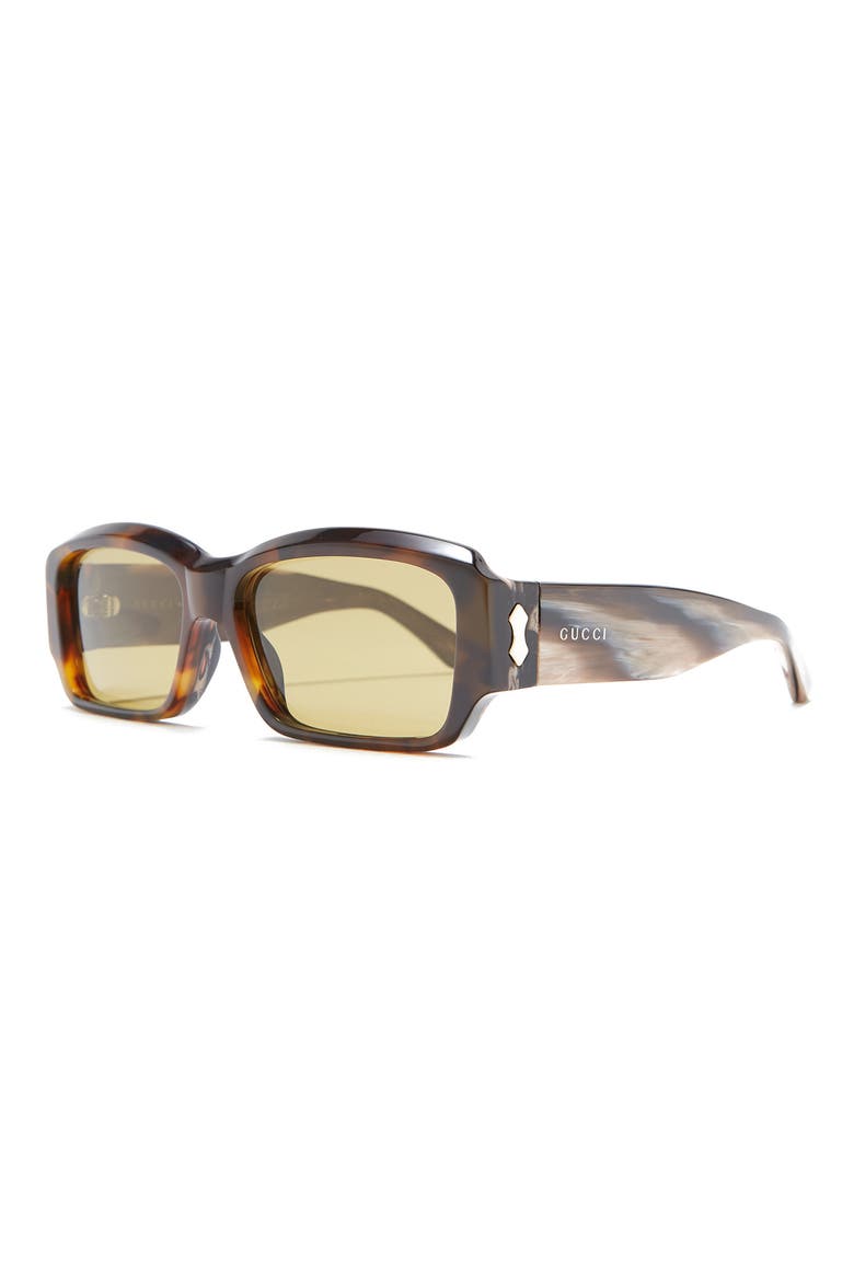 59mm Rectangle Sunglasses, Alternate, color, BROWN BROWN GREEN/ KHA