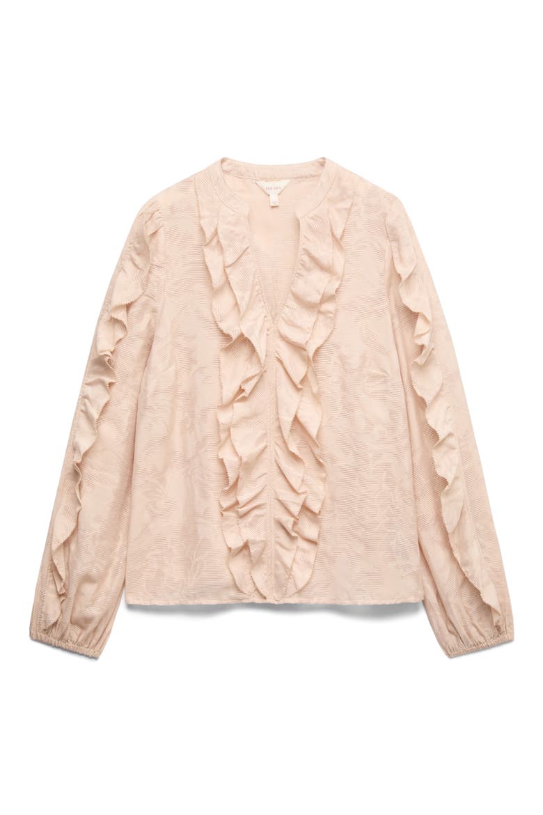 Jacquard Frill Blouse, Main, color, OYSTER PINK