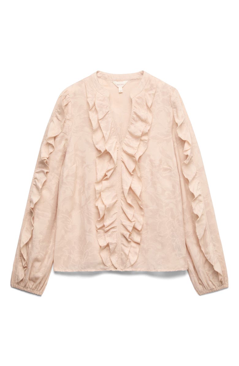 PER UNA BY M&S Jacquard Frill Blouse, Main, color, Oyster Pink
