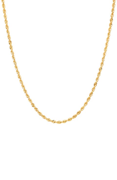 14K Gold Rope Chain Necklace