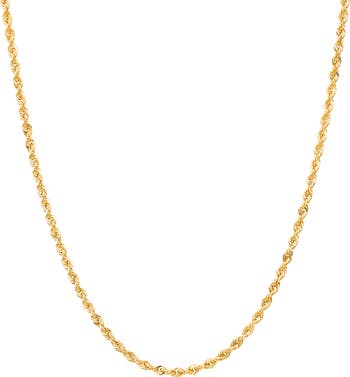 14K Gold Rope Chain Necklace