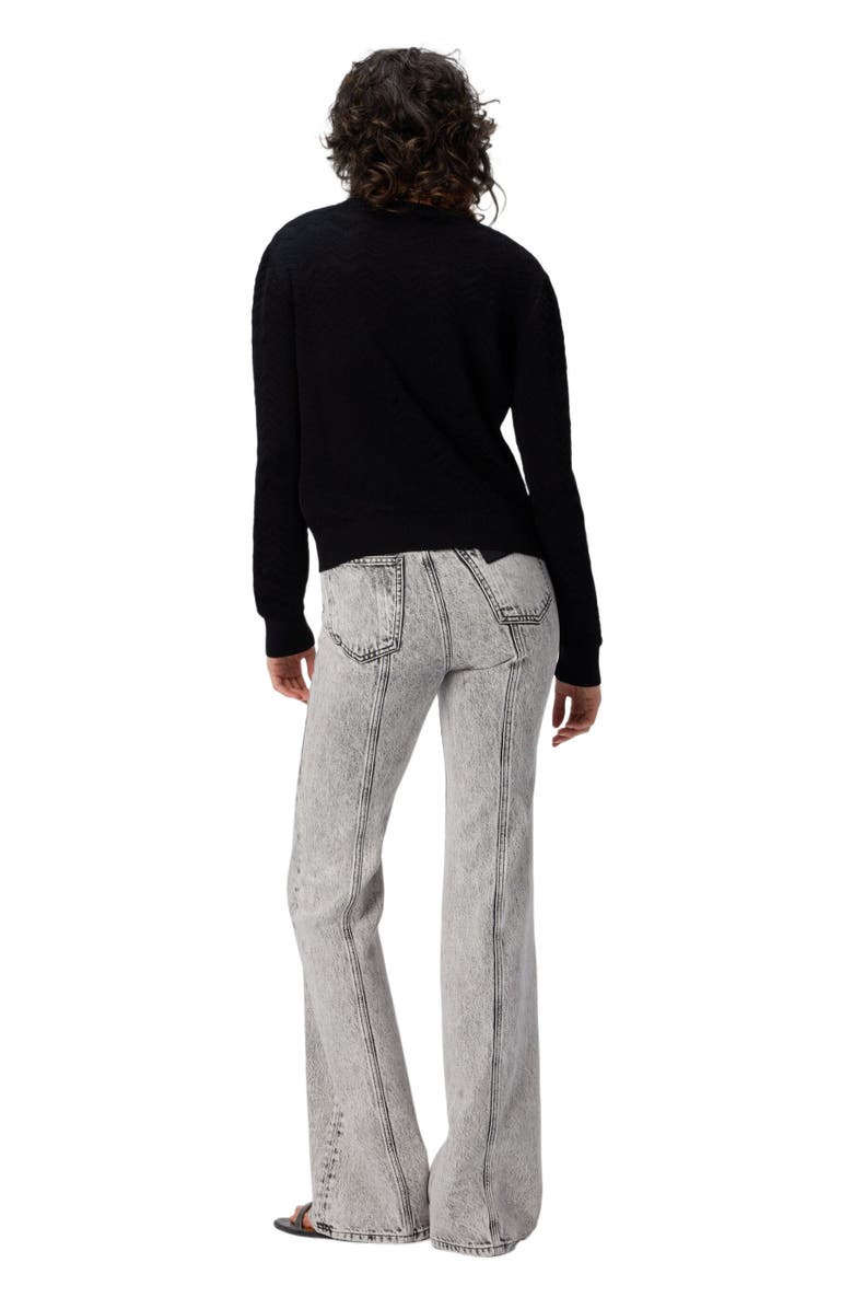 Missoni Crew Neck Sweater With Chevron Pattern, Alternate, color, Black