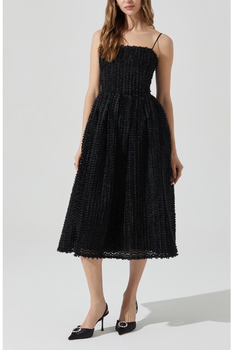 Avani Fit & Flare Midi Dress, Alternate, color, BLACK