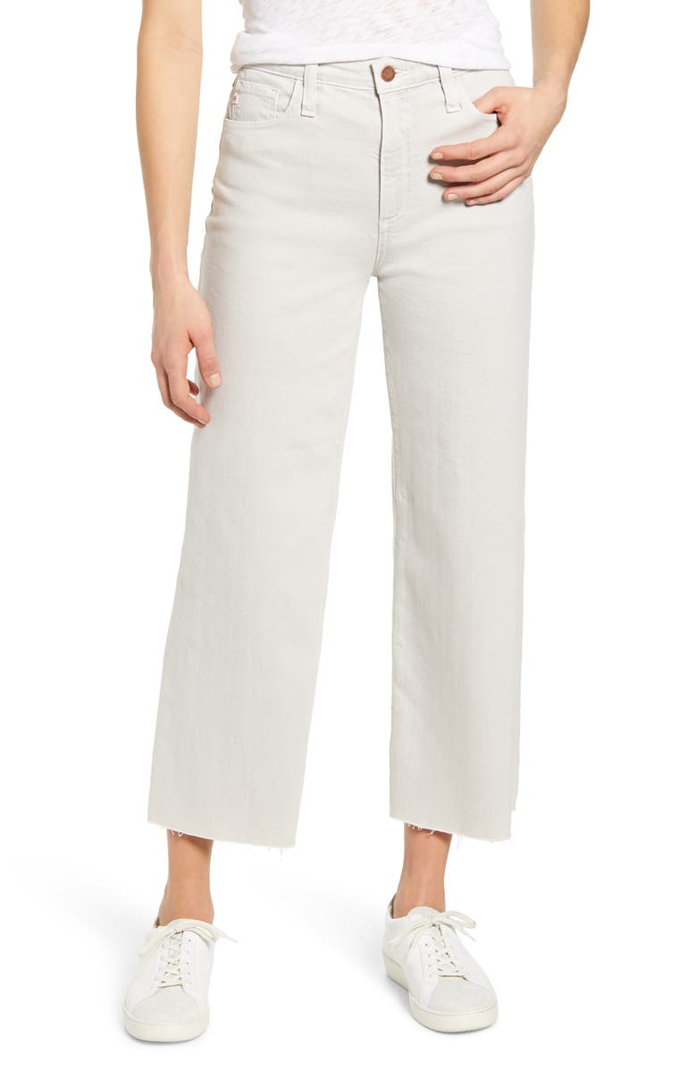 AG Etta High Waist Crop Raw Hem Wide Leg Jeans, Main, color, 