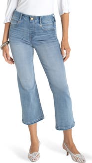 Liverpool Los Angeles Gia Glider Tulip Hem Pull-On High Waist Crop Flare Jeans