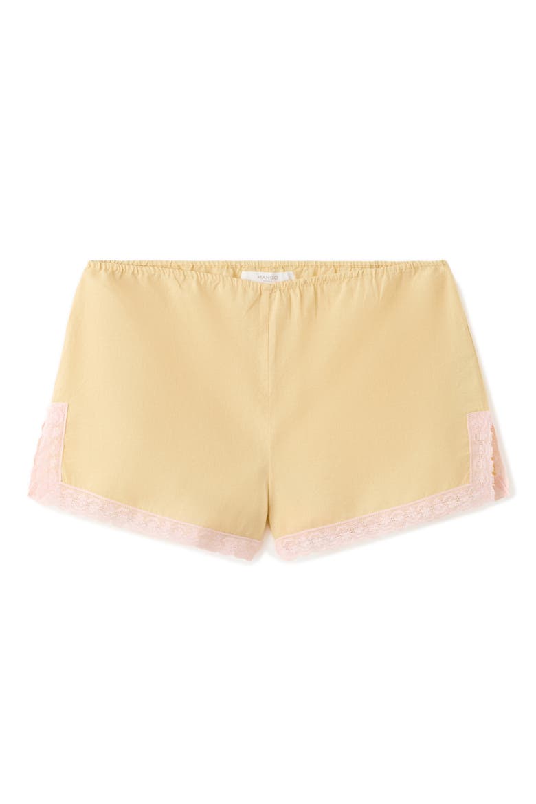 Cotton Pajama Shorts, Alternate, color, PASTEL YELLOW