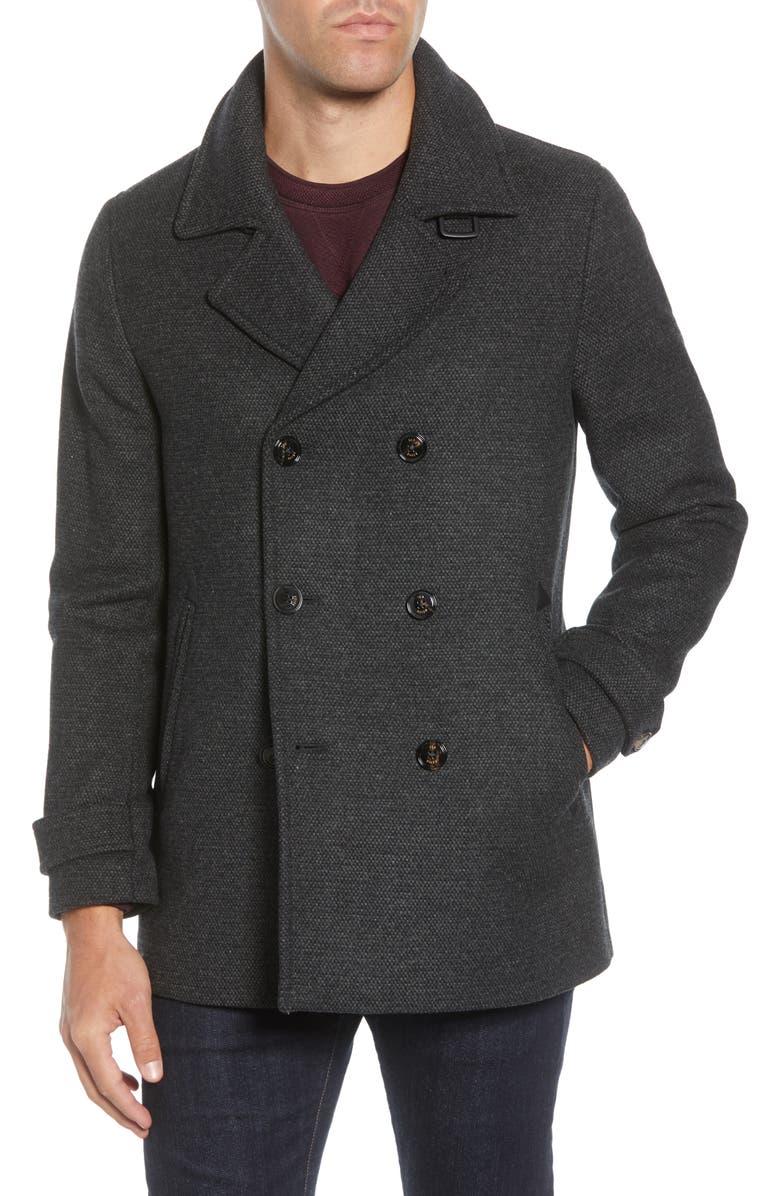 Ted Baker London Westun Double Breasted Peacoat, Alternate, color, 