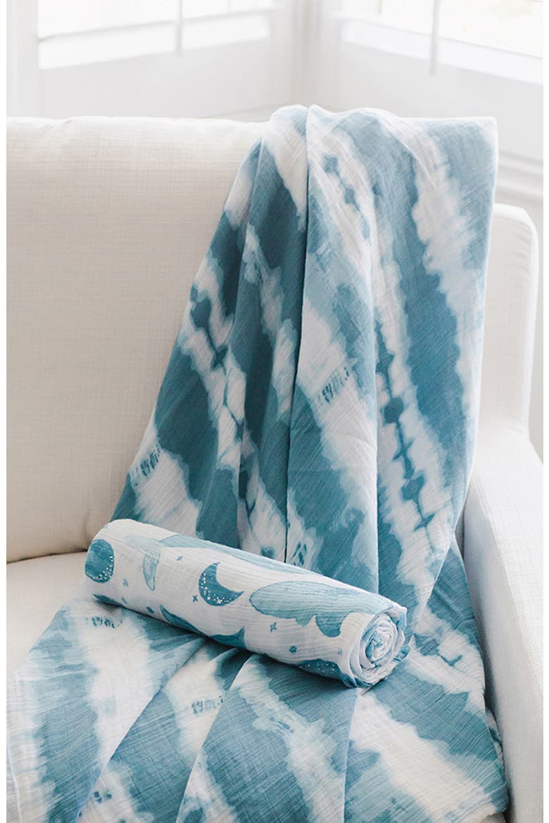 2-Pack Assorted Swaddle Blankets, Alternate, color, BLUE/ WHITE