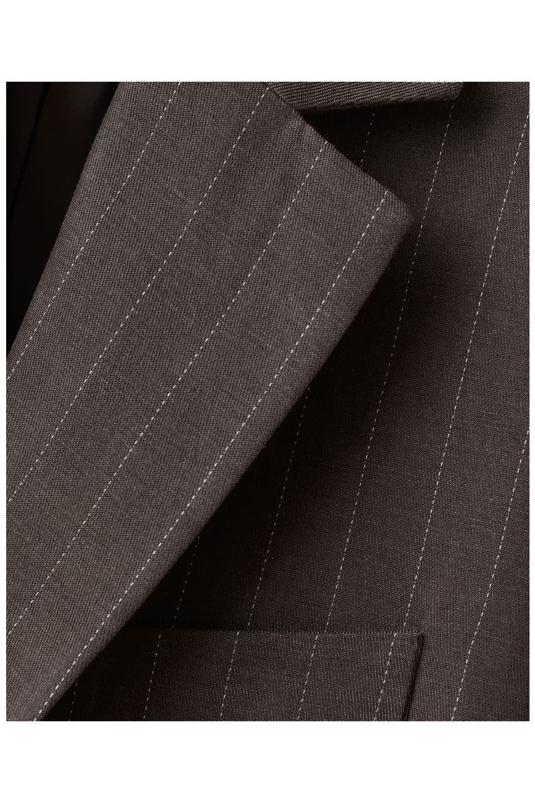 Pinstripe Suit Blazer, Alternate, color, CHOCOLATE