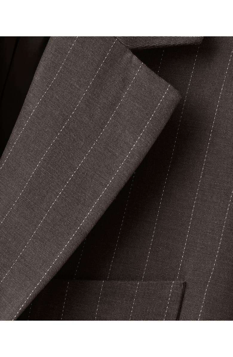 MANGO Pinstripe Suit Blazer, Alternate, color, Chocolate