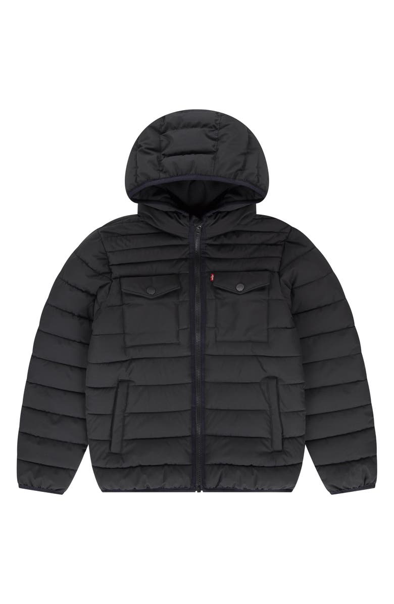 Levi's<sup>®</sup> Kids' Heavyweight Puffer Jacket, Main, color, Black