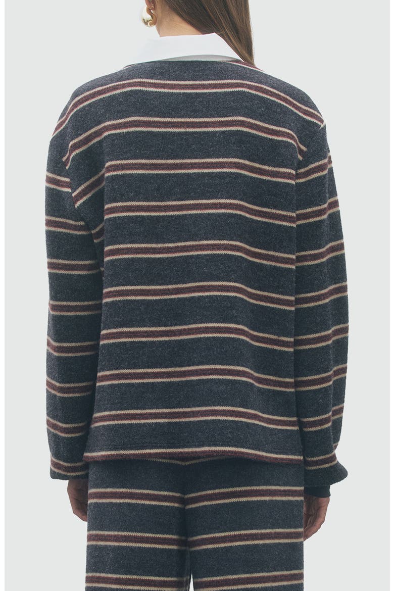 Kate Striped Polo Sweater, Alternate, color, NAVY MULTI