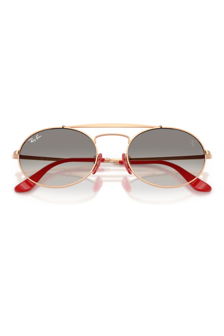 x Scuderia Ferrari 54mm Oval Sunglasses, Alternate, color, ROSE GOLD / CLEAR GREY