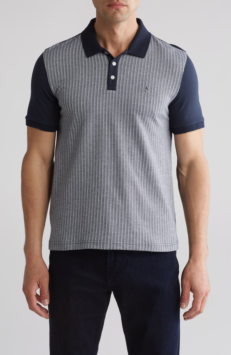 Original Penguin Vert Stripe Jacquard Tonal Polo, Main, color, 