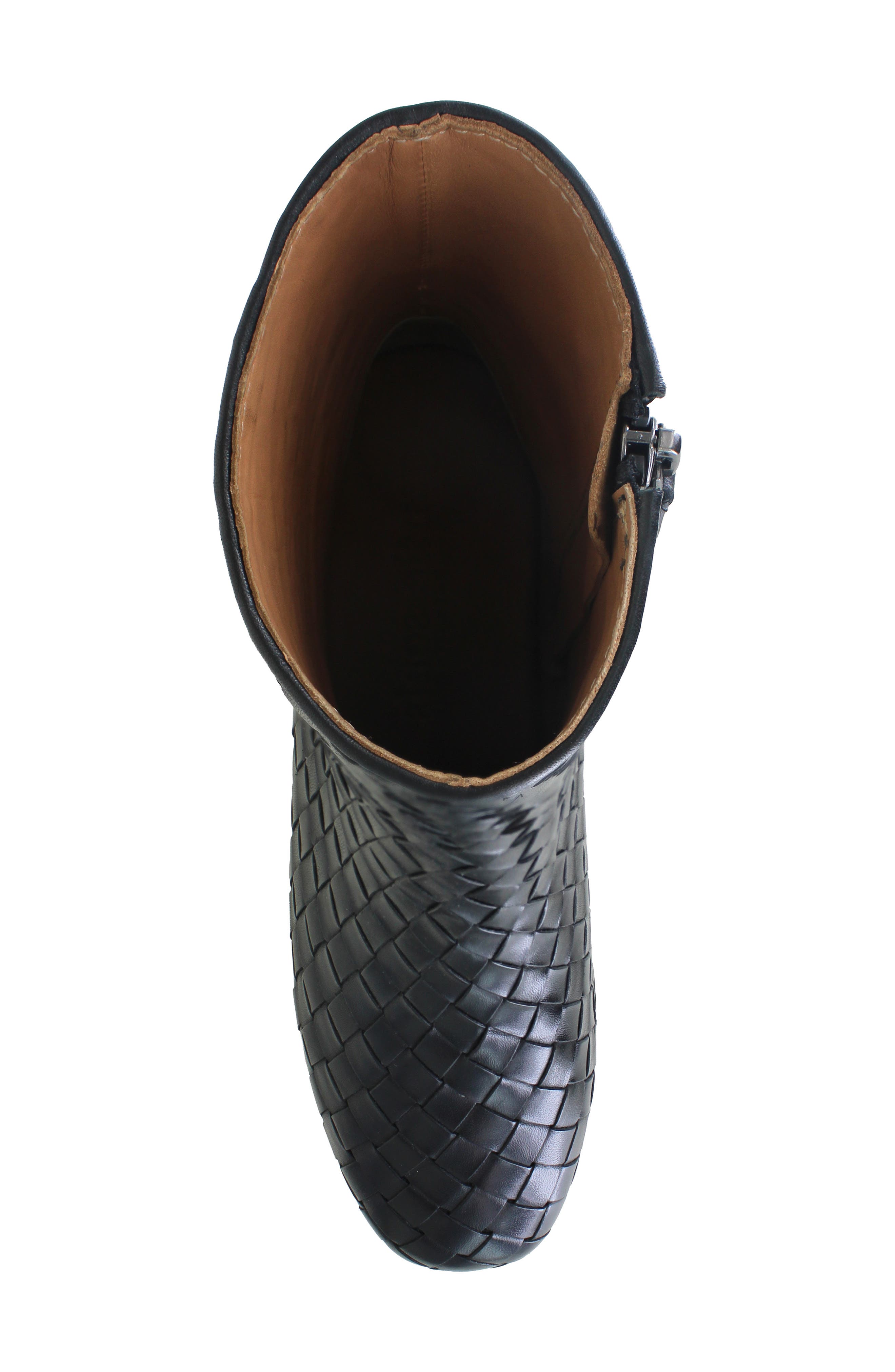 Gentle Souls Elodie Woven Bootie, Alternate, color, Black Leather