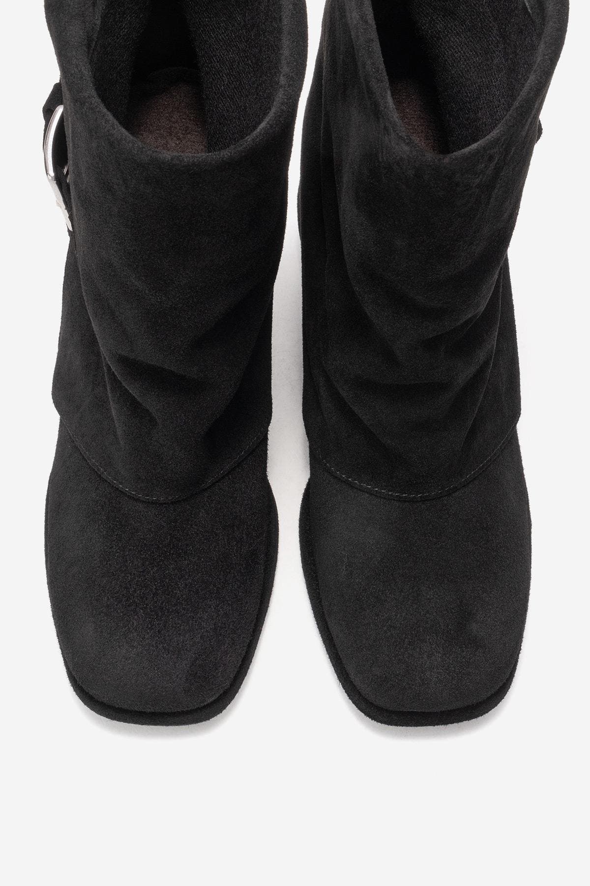 Forever & Always Shoes Lore Leather Block Heel Boot, Alternate, color, Black Suede