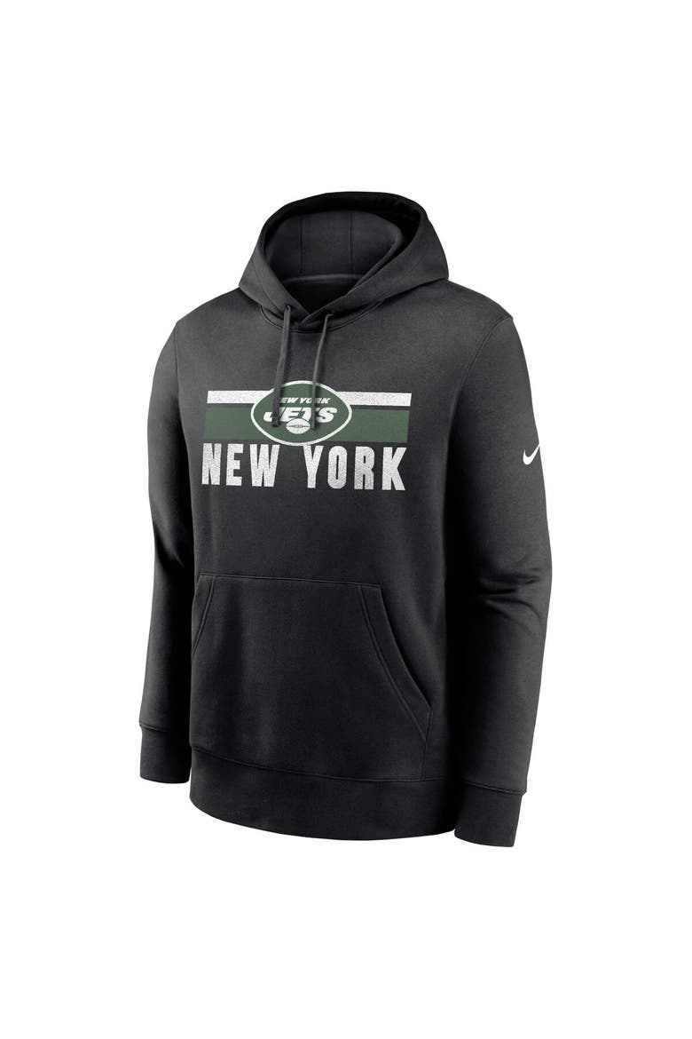 Men's Nike Black New York Jets Club Fleece Pullover Hoodie, Alternate, color, Black
