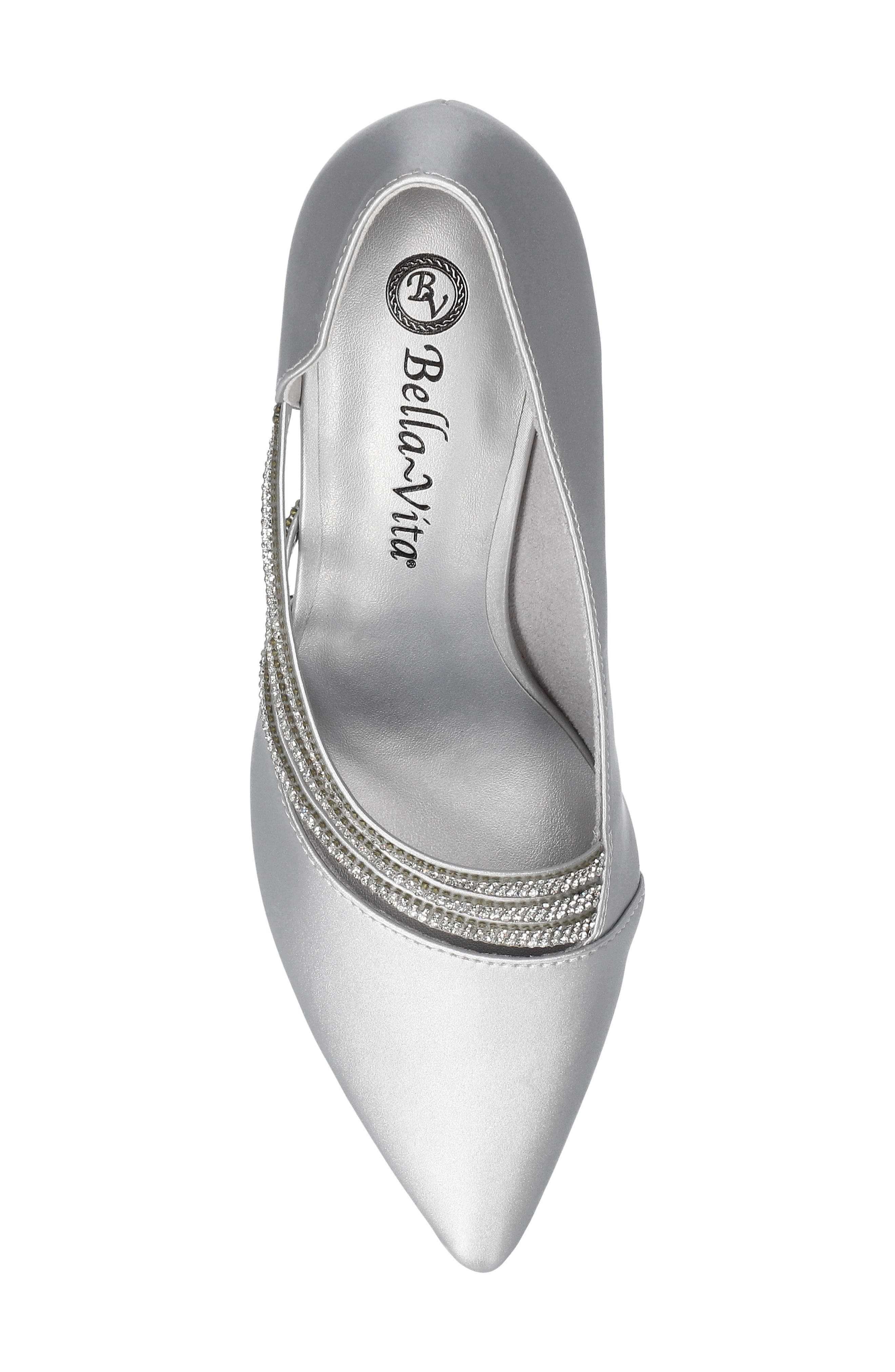 Azalea Bella Vita Crystal Embellished Pump, Alternate, color, SILVER SATIN-STONES