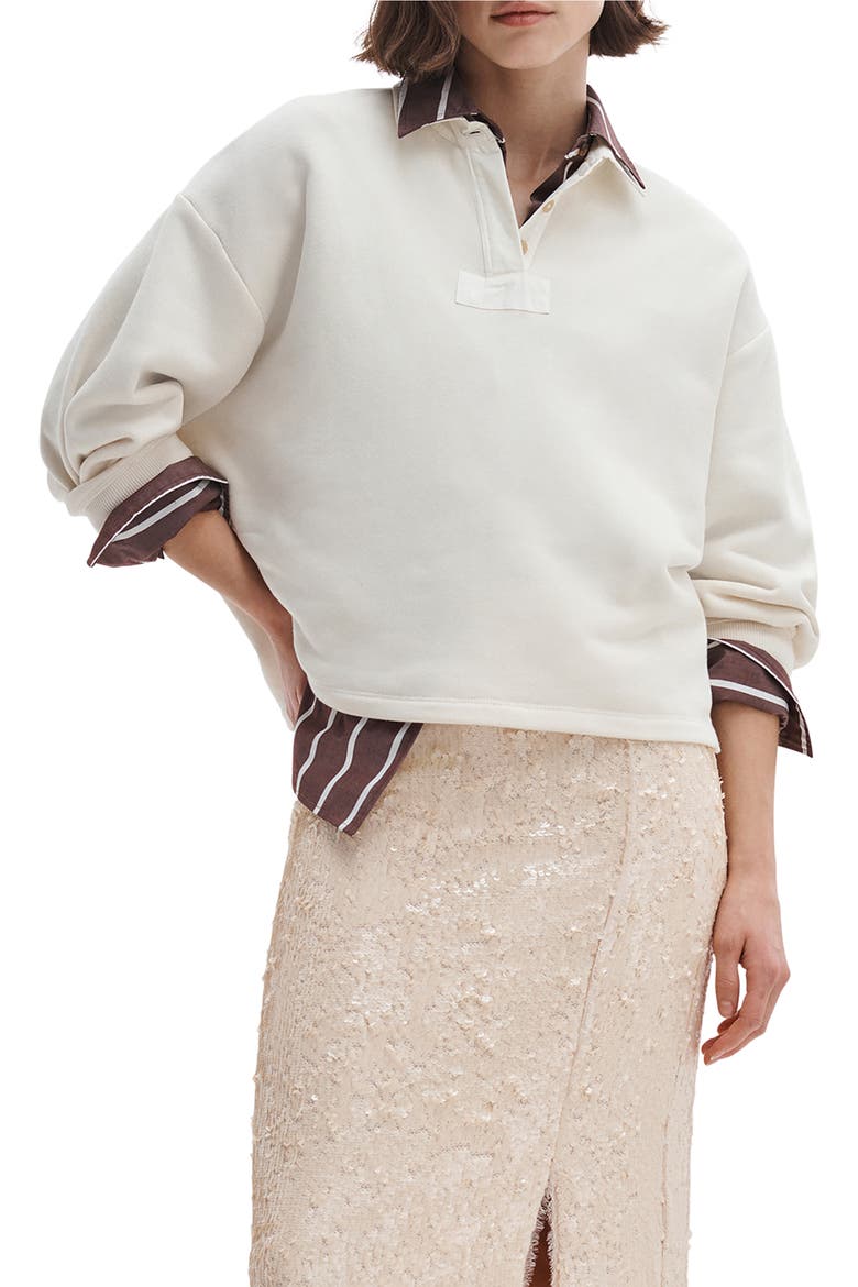 Vintage Terry Polo Sweatshirt, Main, color, SAND