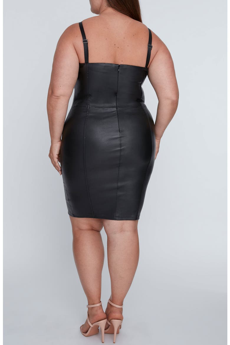 Revenge Stretch Leather Dress, Alternate, color, Black