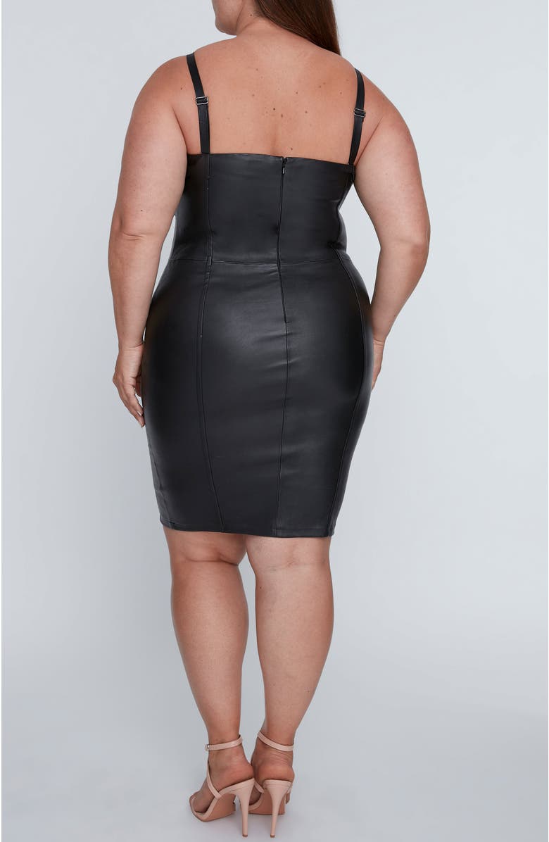 AS by DF Revenge Stretch Leather Dress, Alternate, color, Black
