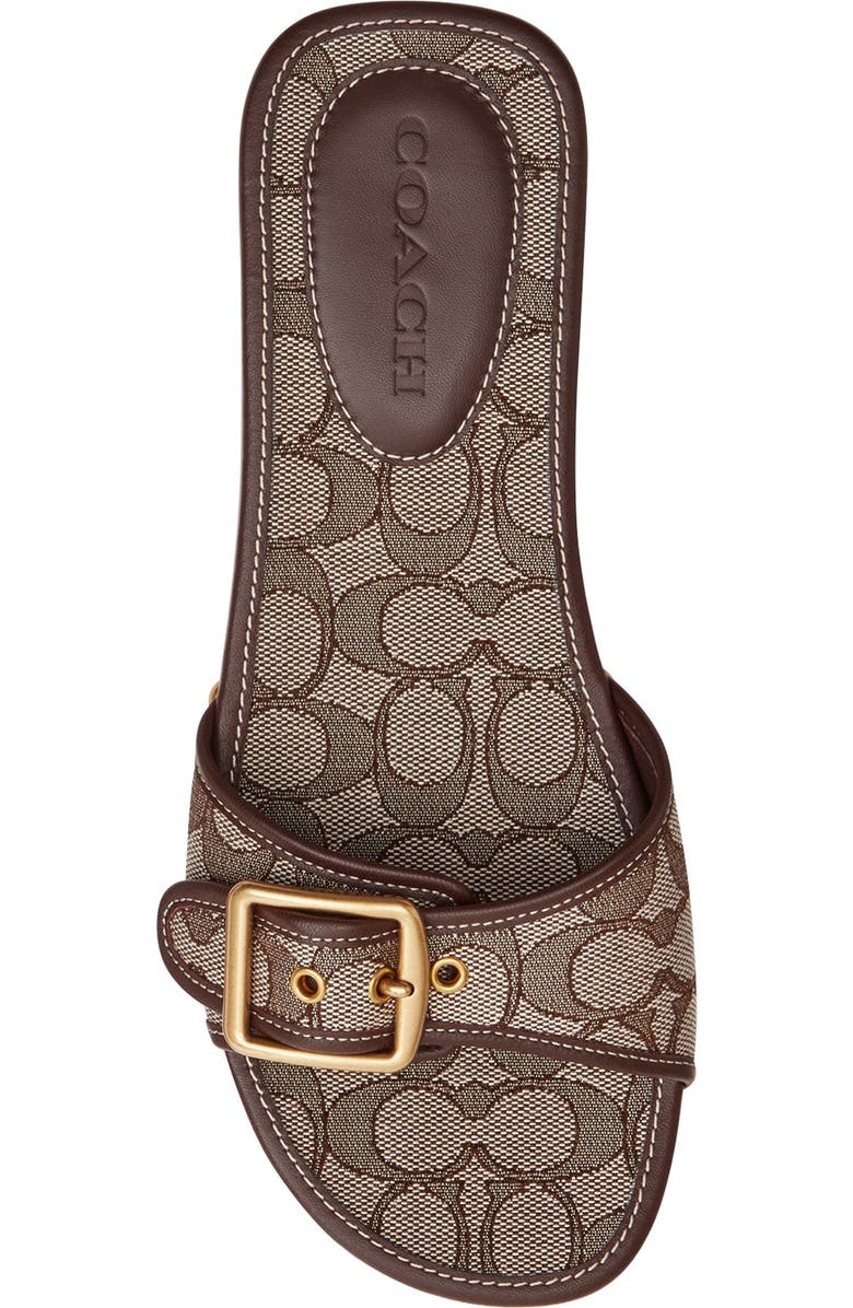 COACH Margot Signature Jacquard Slide Sandal, Alternate, color, Oak/ Maple