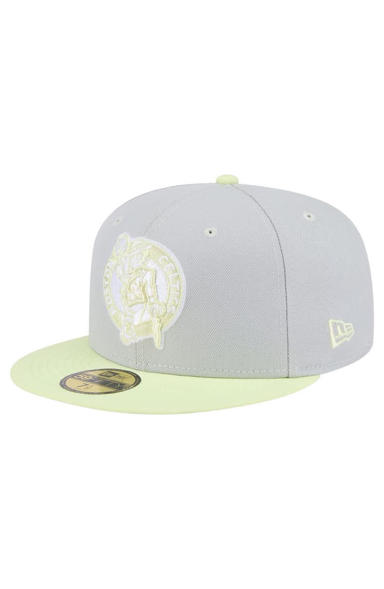 New Era Men's New Era Gray/Green Boston Celtics Color Pack 2-Tone 59FIFTY Fitted Hat, Alternate, color, Gray