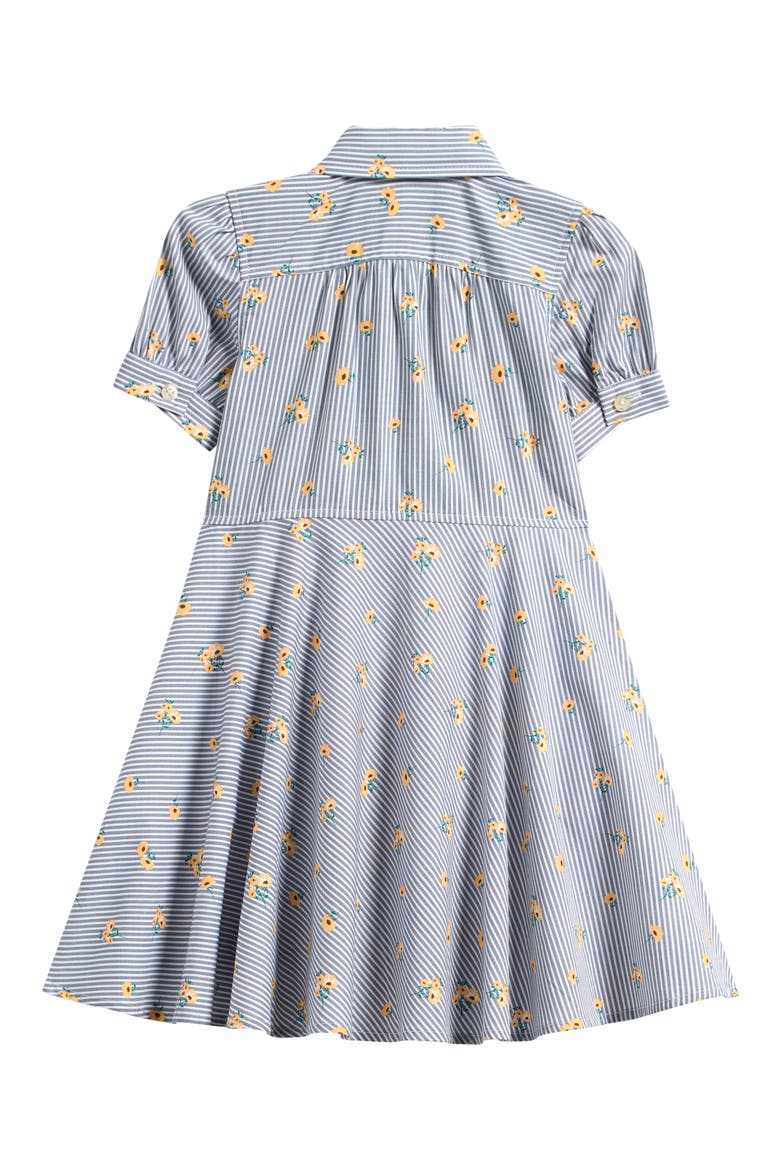 Kids' Short Sleeve Woven Dress, Alternate, color, NAVY