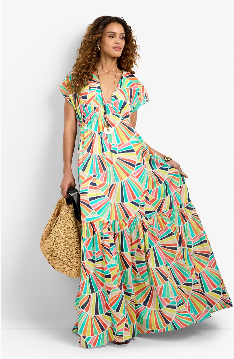 Trina Turk Capecod Printed Dress, Alternate, color, Coppelia