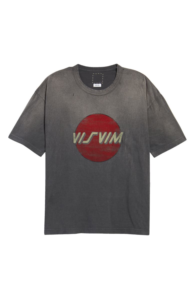VISVIM Oversize Crash Logo Wool & Linen Graphic Tee, Alternate, color, 