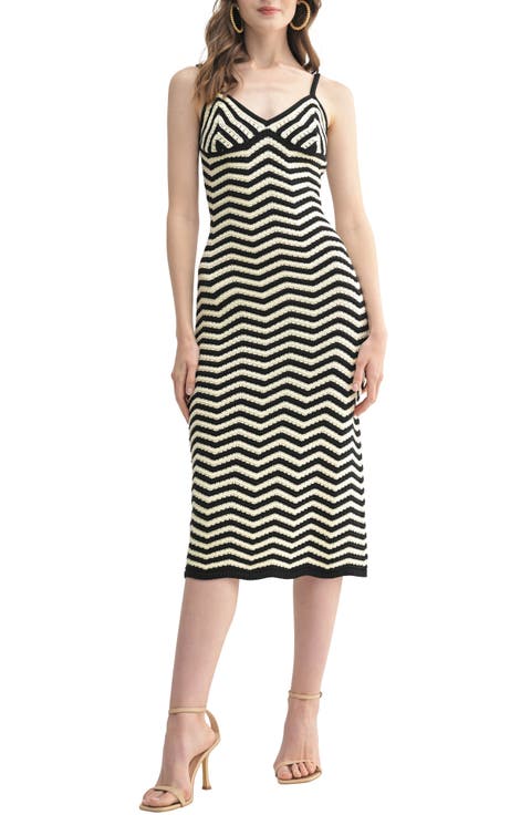 Wavy Knit Midi Dress