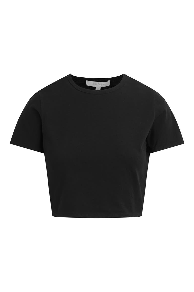 The Laura Stretch Cotton Crop T-Shirt, Alternate, color, BLACK