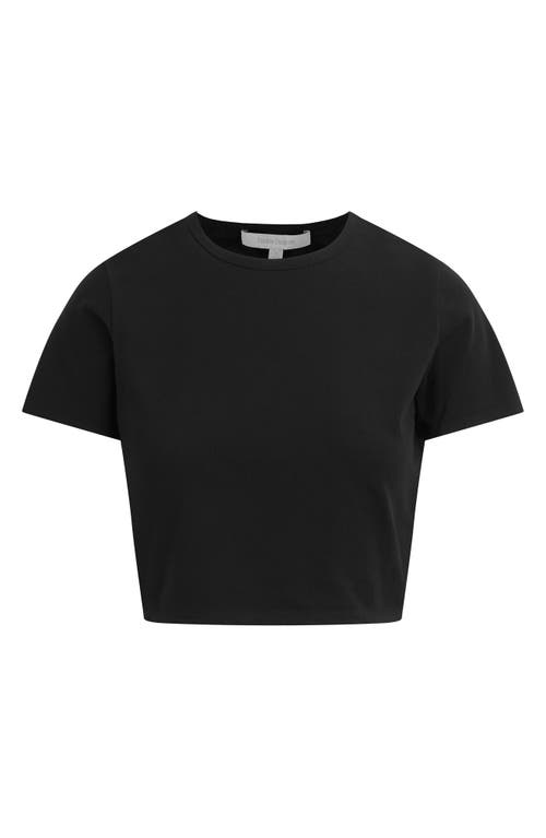 Favorite Daughter The Laura Stretch Cotton Crop T-shirt In Black
